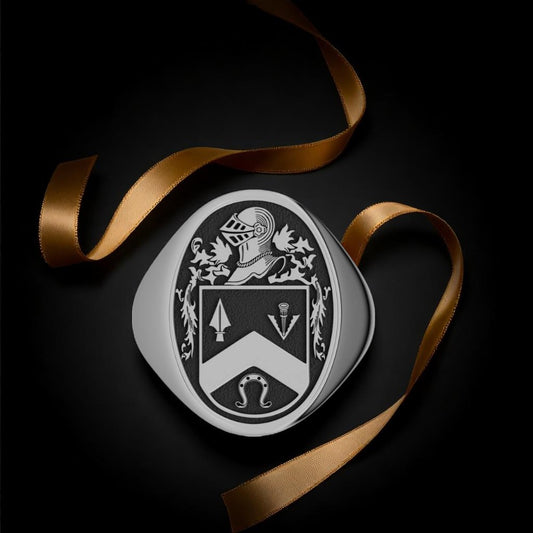 Large Solid Oval Heraldry Ring