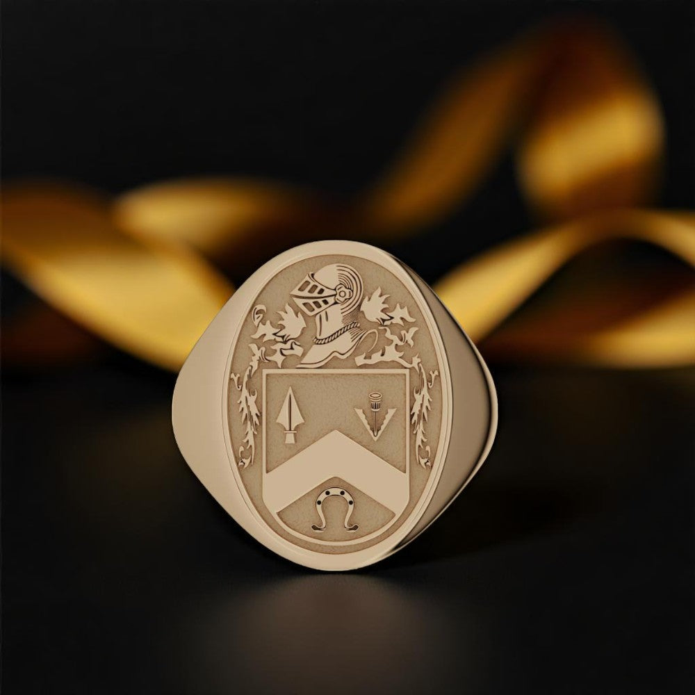 Large Solid Oval Heraldry Ring