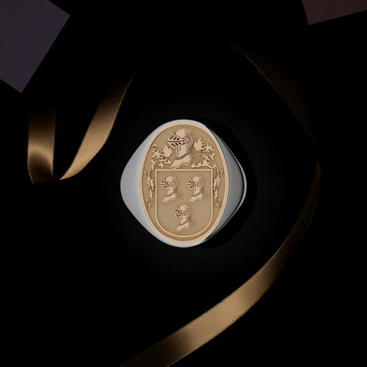 Medium Solid Oval Heraldry Ring