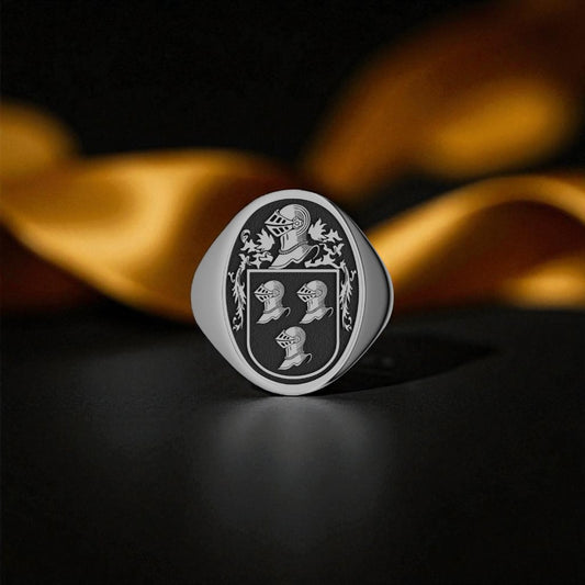 Medium Solid Oval Heraldry Ring