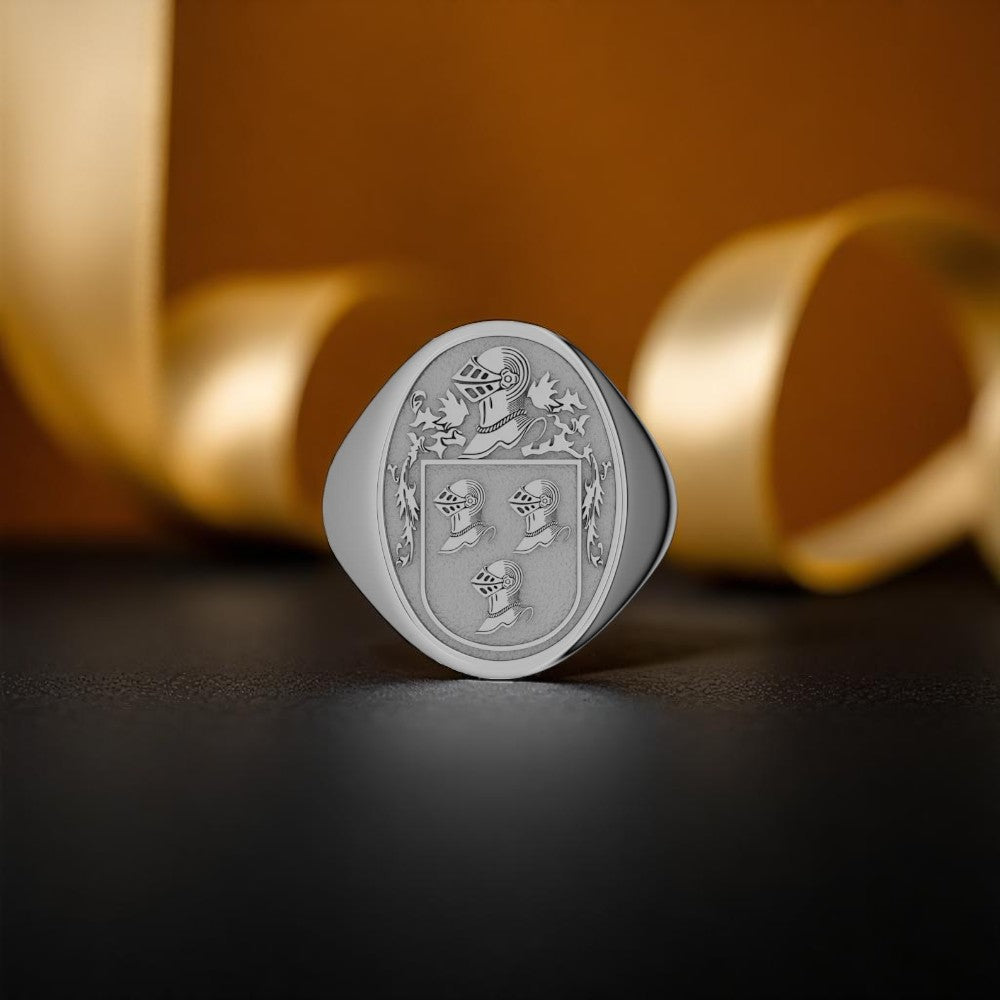 Medium Solid Oval Heraldry Ring