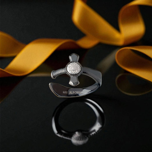 Black Rhodium Sword Ring