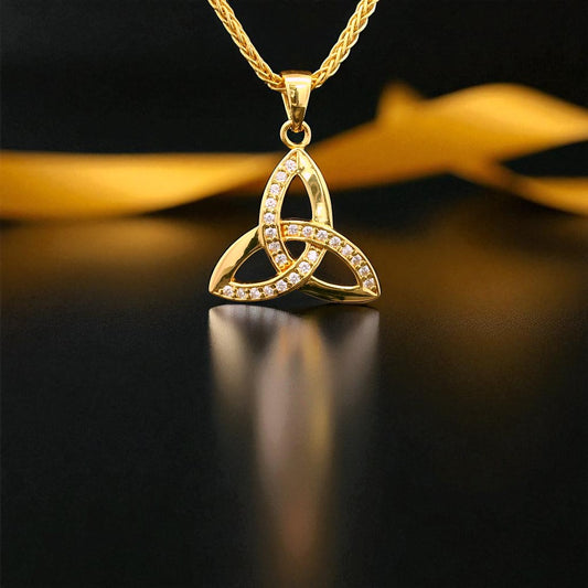 14K Gold Vermeil Trinity with CZ Pendant