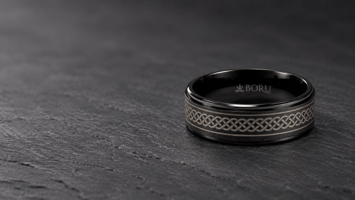 Boru 8mm Titanium Celtic Knot Band