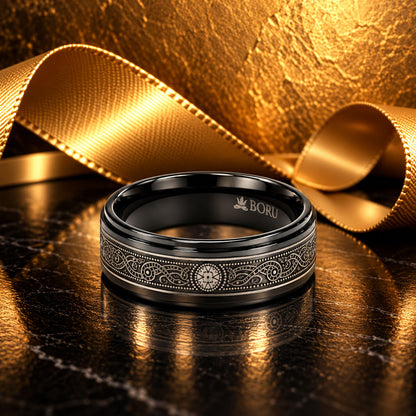 Boru 8mm Titanium Celtic Warrior Band