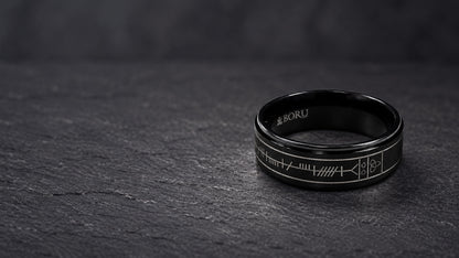 Boru 8mm Titanium Ogham Mo Anam Cara Band