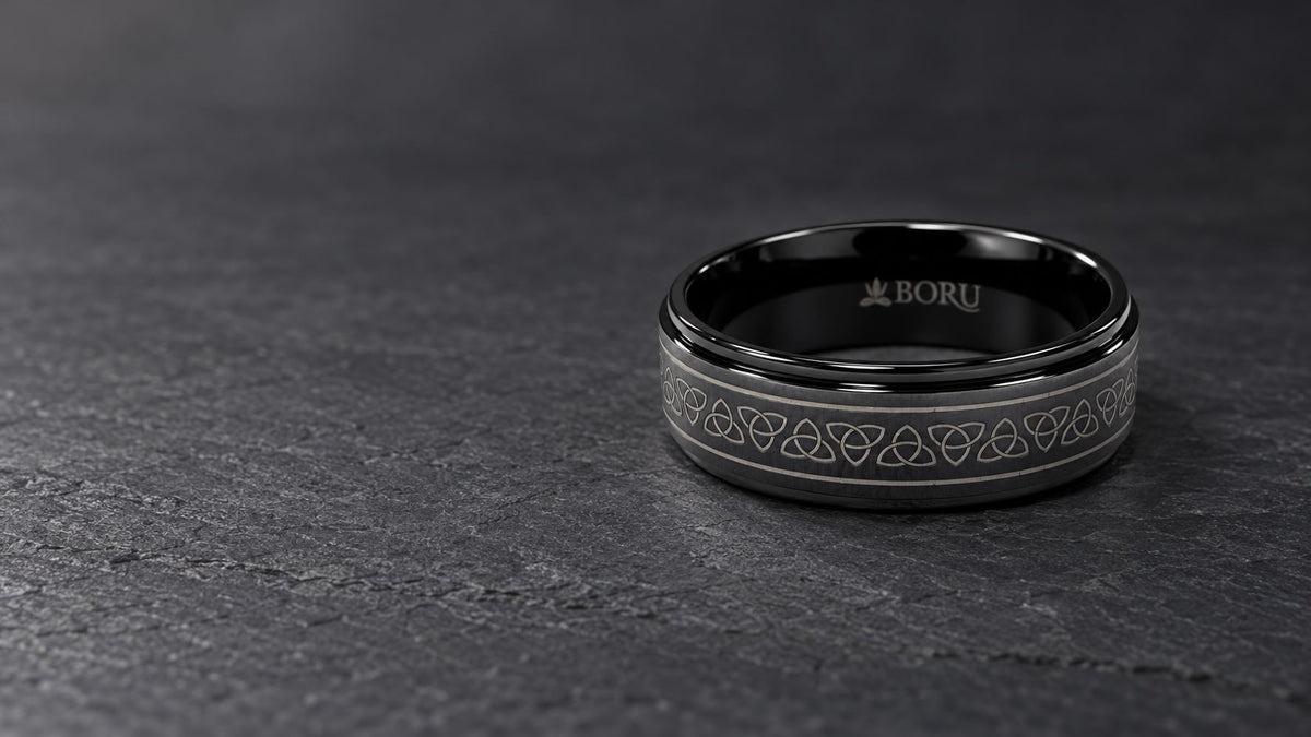 Boru 8mm Titanium Trinity Design Band