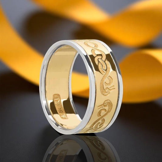Le Cheile Wedding Ring with White Trims