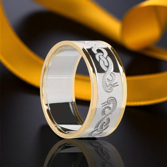 Le Cheile Wedding Ring with Yellow Trims
