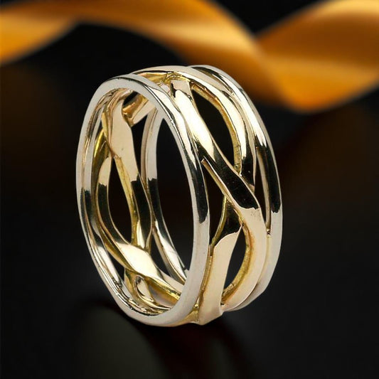 Gents Infinity Wedding Ring with White Trims