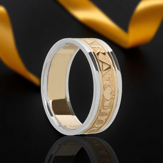 Ladies Original Mo Anam Cara Ring with White Trims