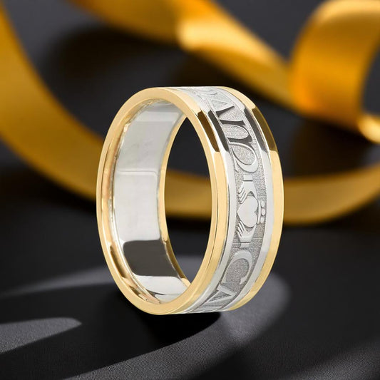 Ladies Original Mo Anam Cara Ring with Yellow Trims