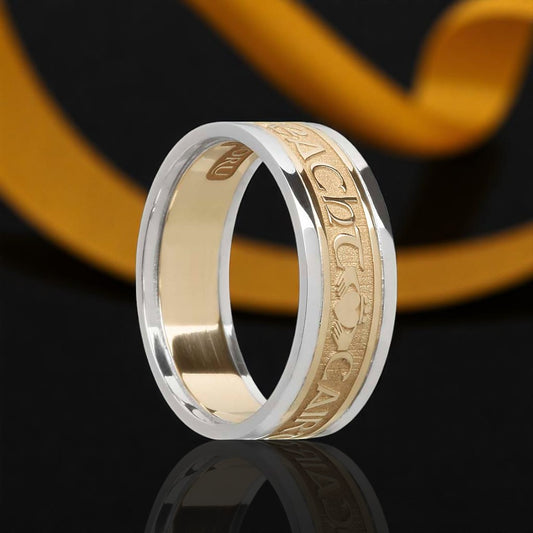Ladies Gra Dilseacht Cairdeas Ring with White Trims