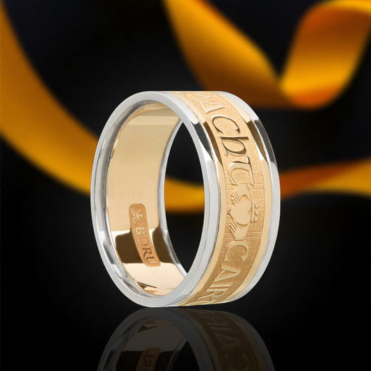 Gents Gra Dilseacht Cairdeas Ring with White Trims