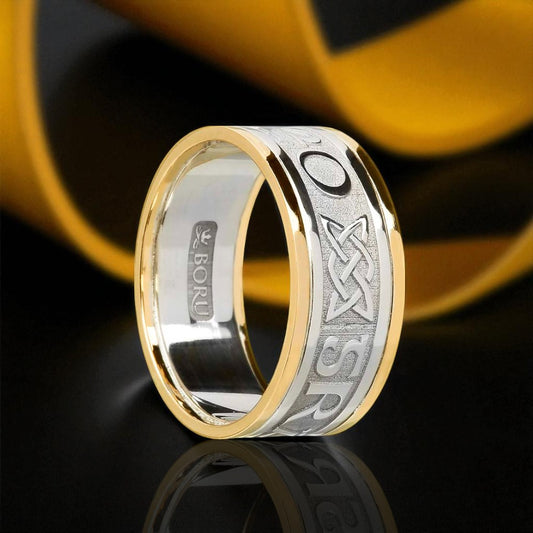 Gents Gra Go Deo Ring with Yellow Trims