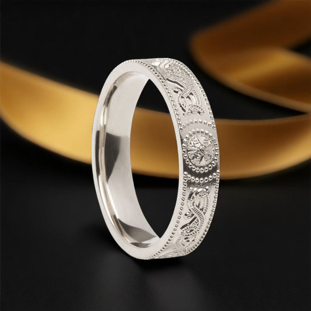 Celtic Warrior Ring - Narrow - Court Shaped