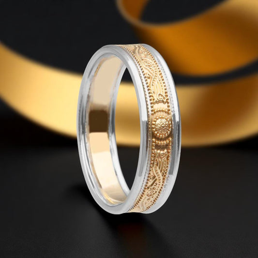 Celtic Warrior Ring - Very Narrow with White Trims