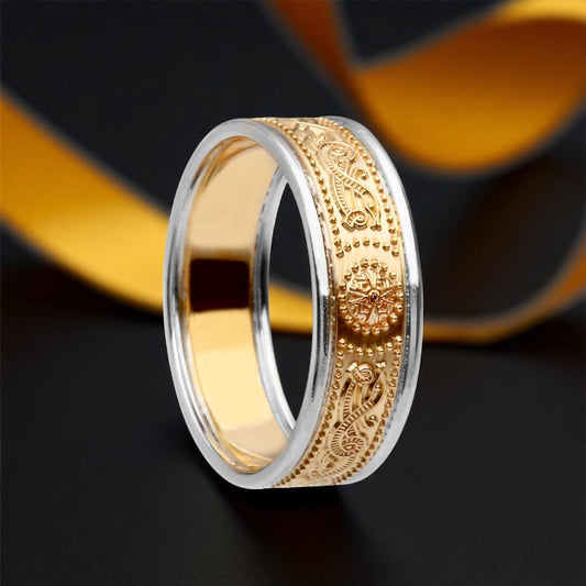 Celtic Warrior Ring - Narrow with White Trims