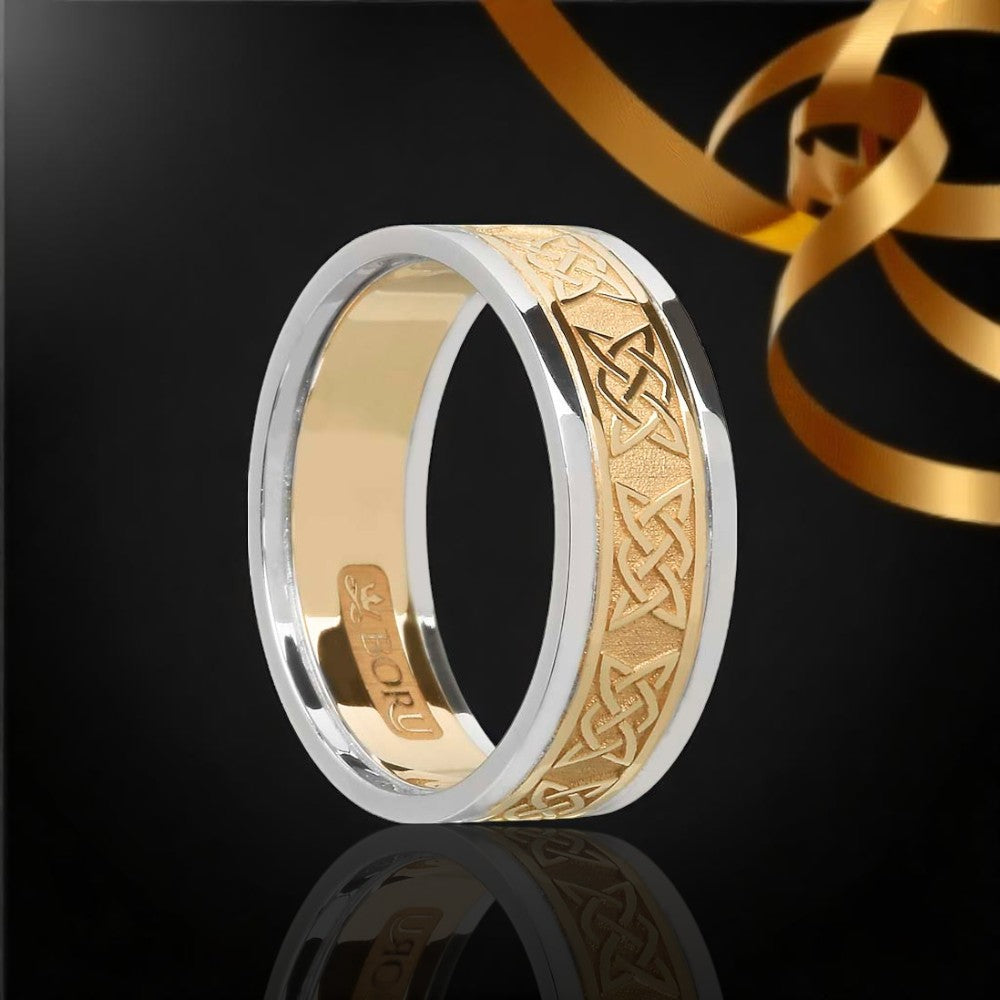 Ladies Lovers Knot Ring with White Trims