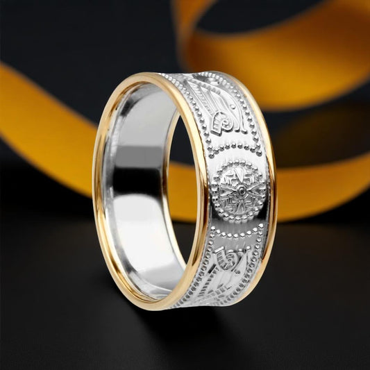 Celtic Warrior Ring - Medium with Yellow Trims