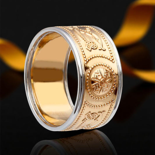 Celtic Warrior Ring - Wide with White Trims
