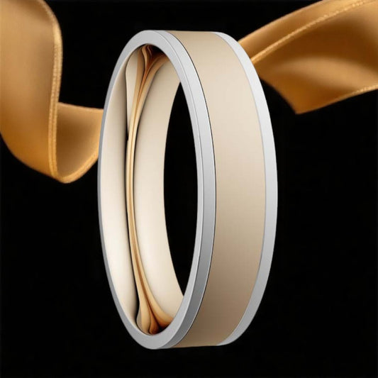 5mm Plain Brushed Finish Yellow Centre with White Rails