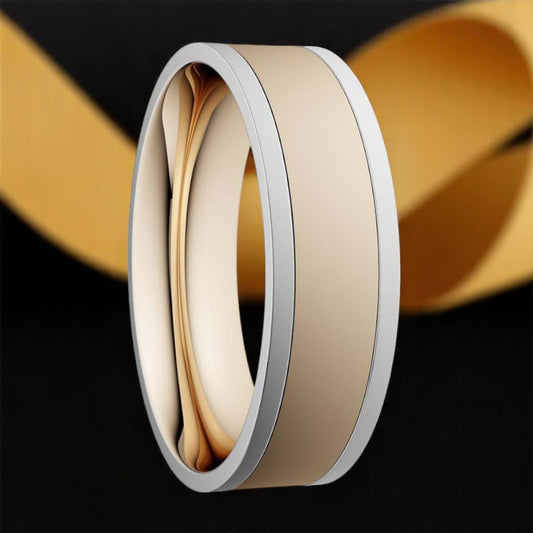 6.5mm Plain Brushed Finish Yellow Centre with White Rails