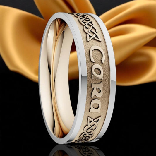 6.5mm Anam Cara Ring Yellow with White Rails