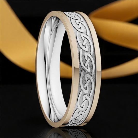 5mm Celtic Waves White with Yellow Rails