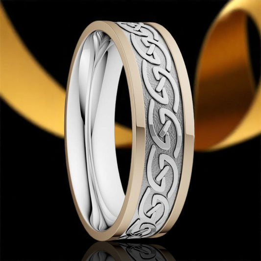 6.5mm Celtic Waves White with Yellow Rails