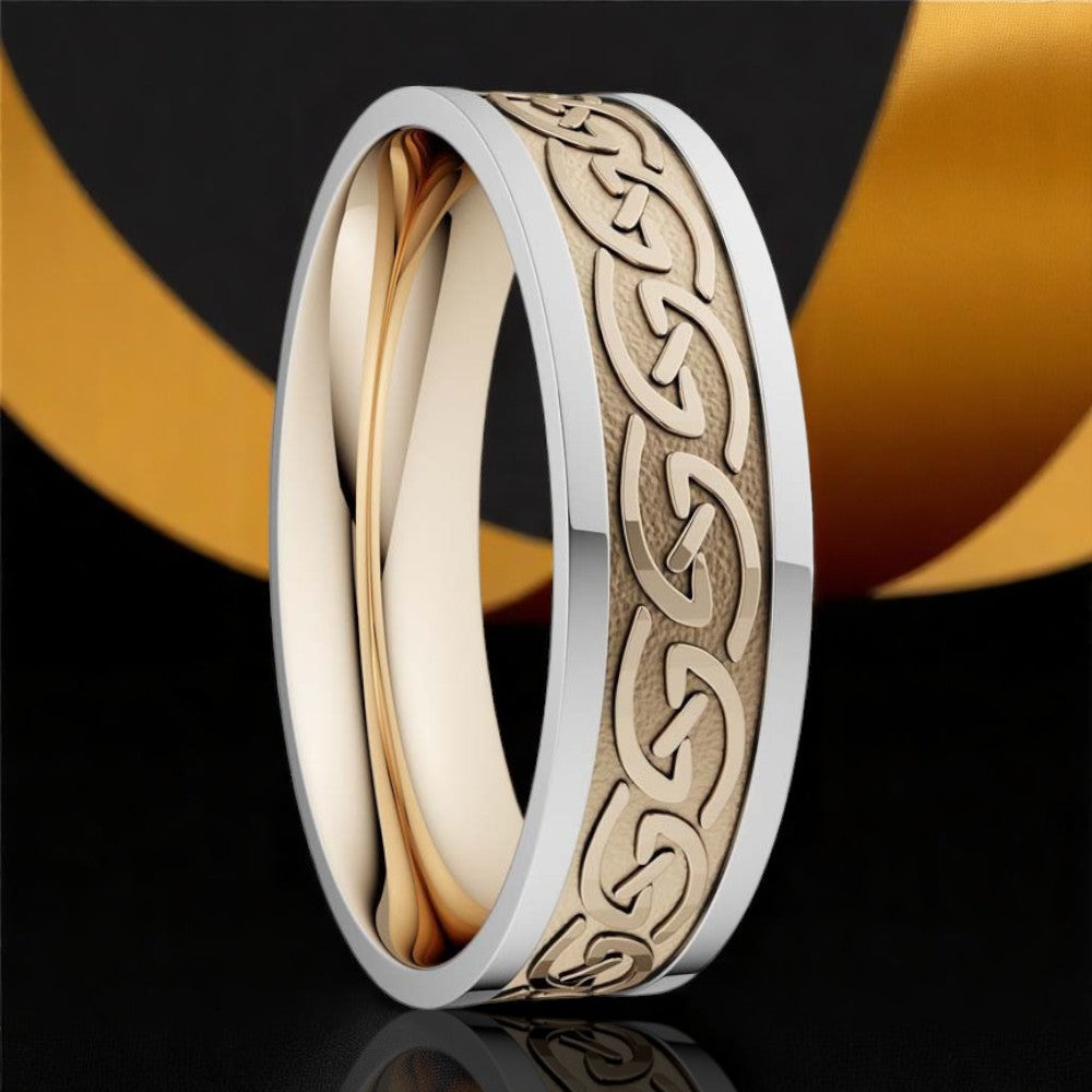6.5mm Celtic Waves Yellow with White Rails