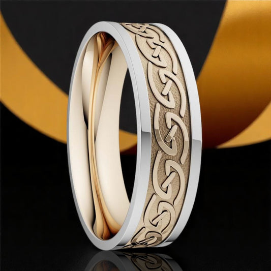 6.5mm Celtic Waves Yellow with White Rails