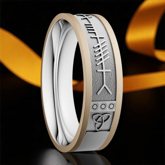 6.5mm Ogham Mo Anam Cara - White with Yellow Rails
