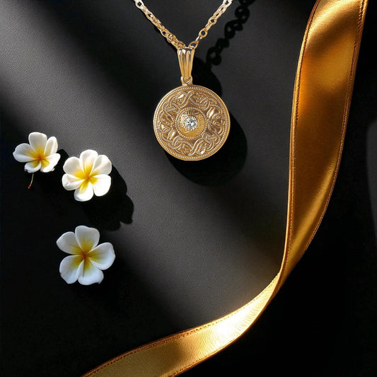 Celtic Warrior Small Disc Pendant with Diamond