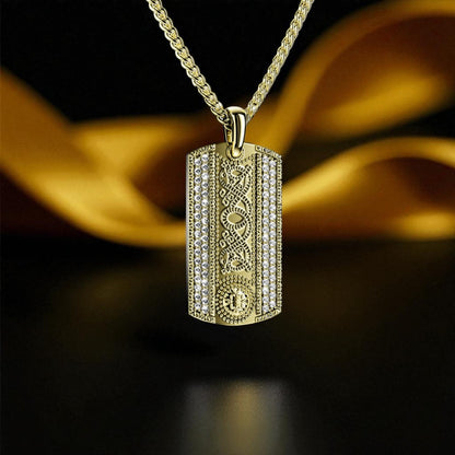 CW Tag with Clear CZ's in 14K Gold Vermeil