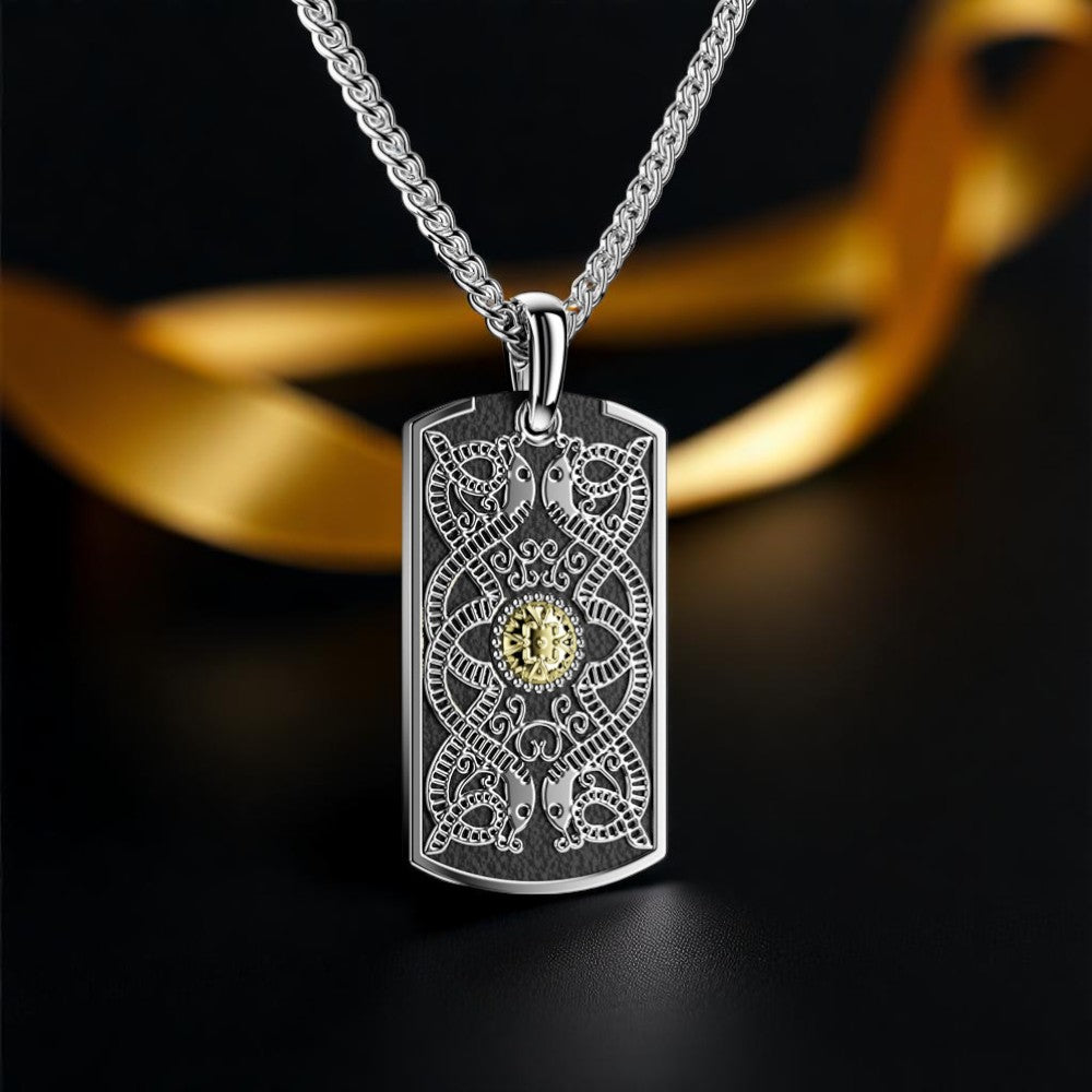 CW Tag Oxidised with 18K Bead