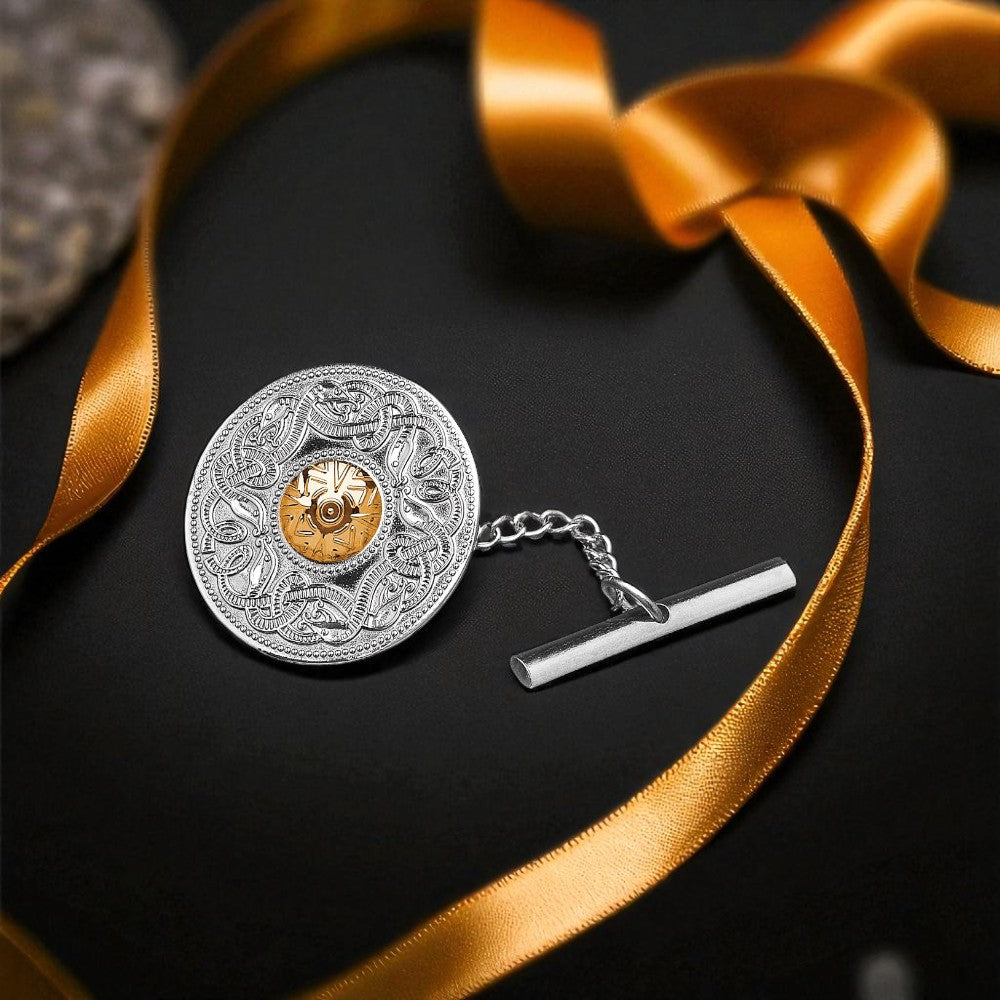 Silver Tie Tac Medium Disc with Bead