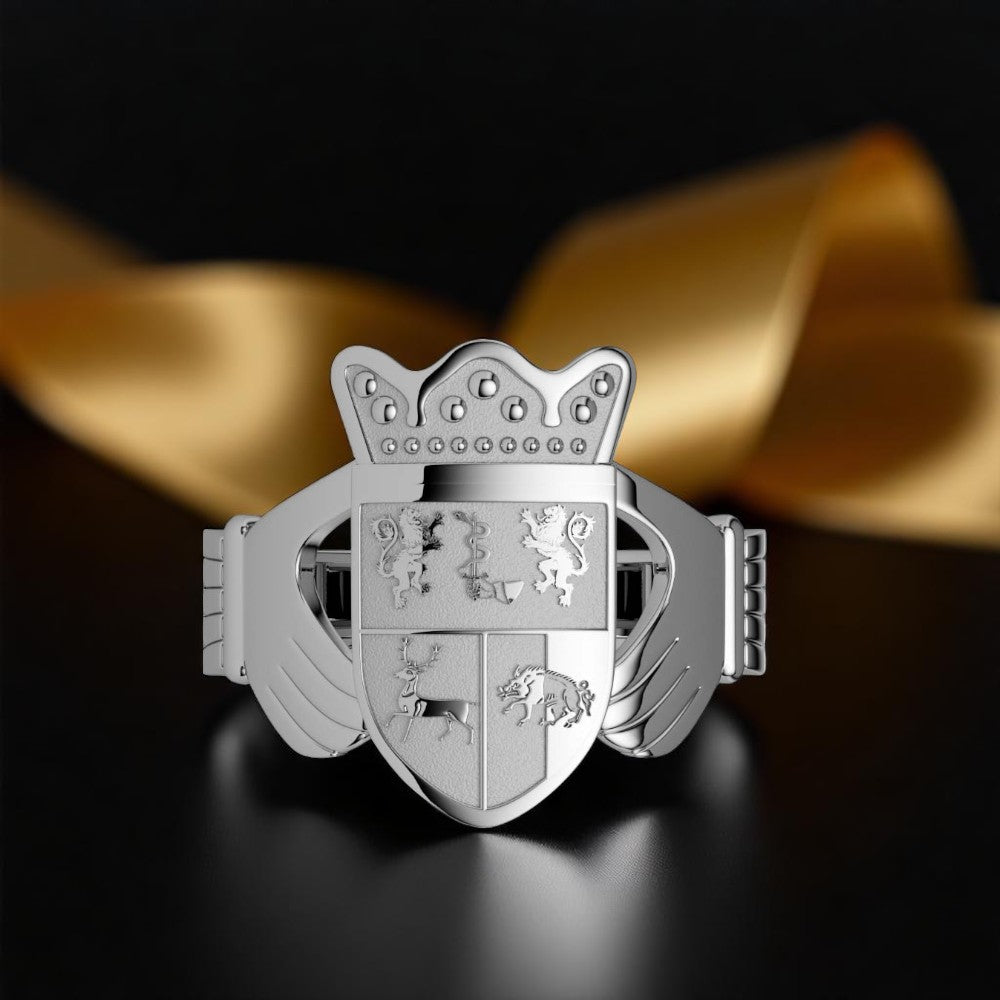 Large Claddagh Heraldry Ring