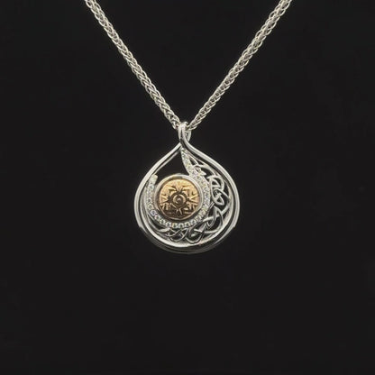 Silver Solstice Pendant Teardrop with 18K Bead Medium