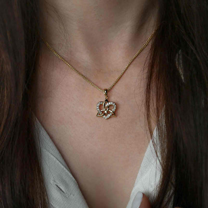 14K Gold Vermeil Trinity & Heart Pendant