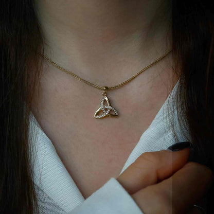 14K Gold Vermeil Trinity with CZ Pendant