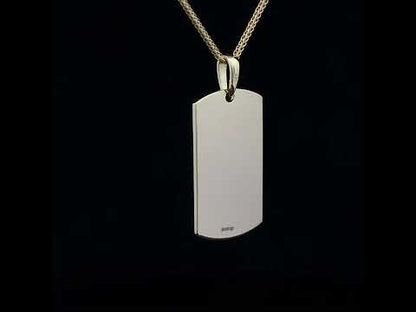 CW Tag with Clear CZ's in 14K Gold Vermeil