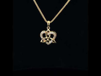 14K Gold Vermeil Trinity & Heart Pendant