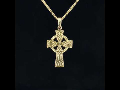 14K Gold Vermeil Traditional Cross - Large