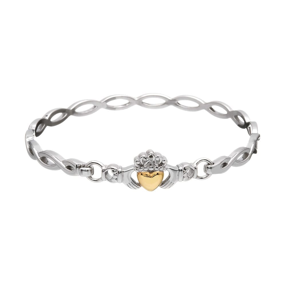 silver 10k gold claddagh bracelet