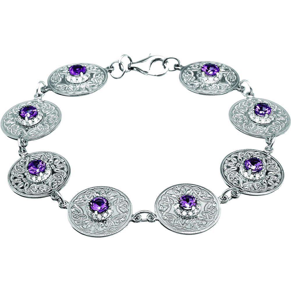 Amethyst Celtic Warrior Bracelet - Celtic Jewelry by Boru