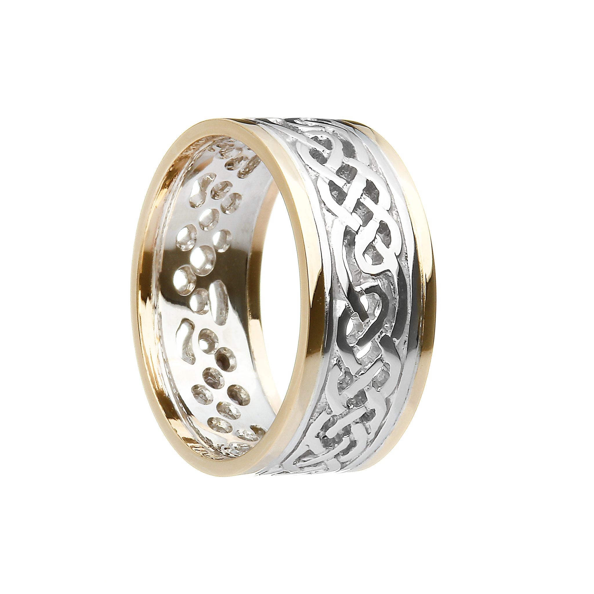 Gents Celtic Knot Filigree Wedding Ring with Trims - Celtic Jewelry by ...