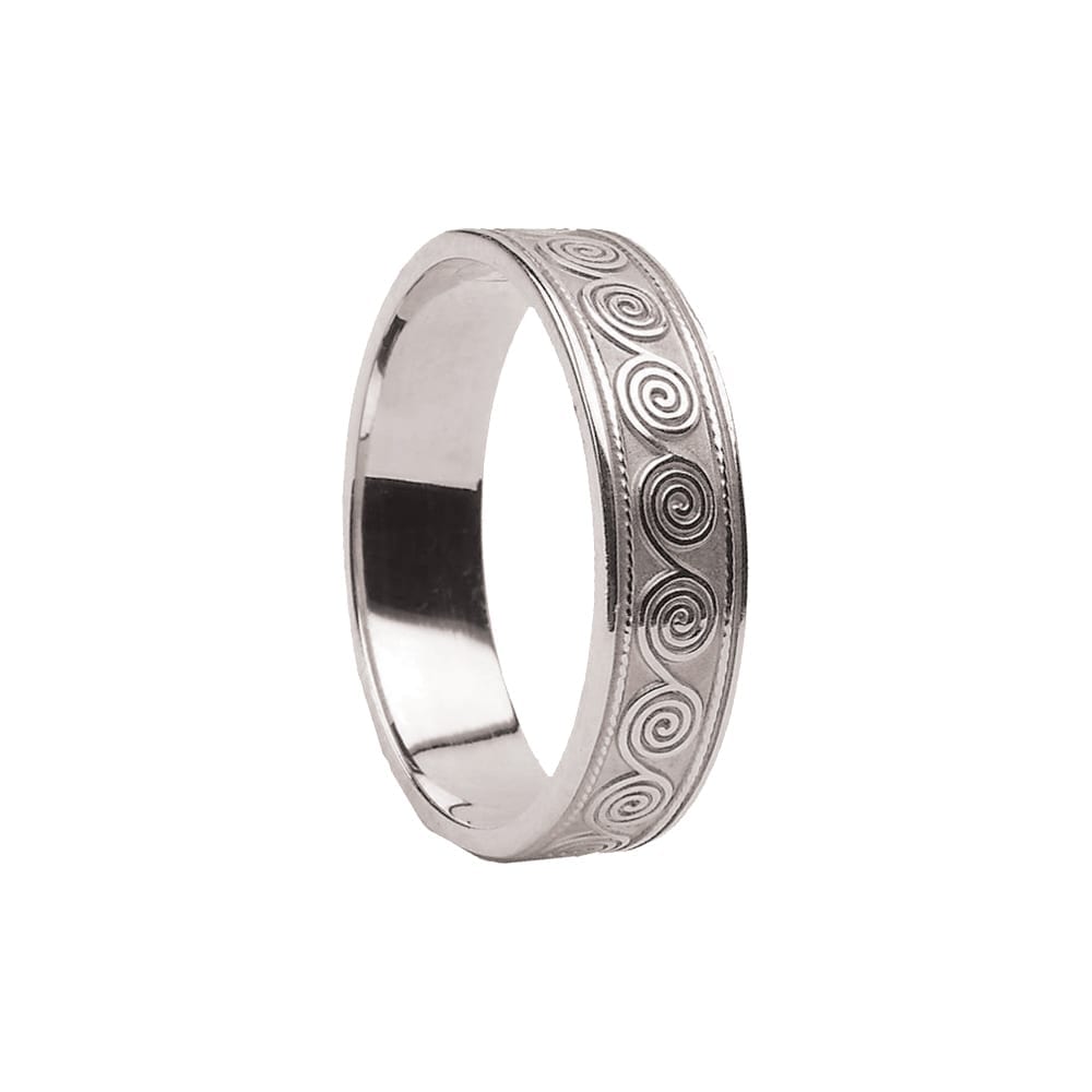Gents Celtic Spiral Wedding Ring - Celtic Jewelry by Boru