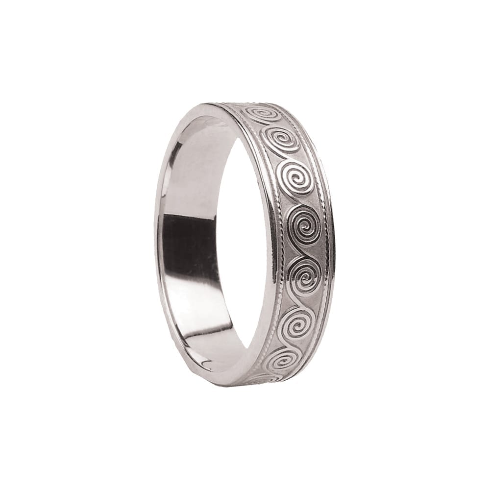 Gents Celtic Spiral Wedding Ring Celtic Jewelry By Boru   WED114 W 